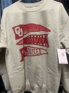 OU Boomer Sooner Red Graphic Crewneck Sweatshirt - Brand: